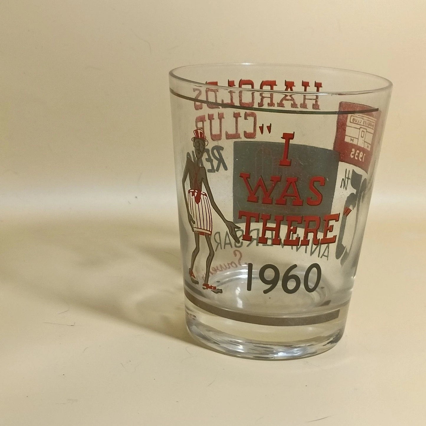Harolds Club Reno 25th Anniversary 1960 Souvenir Glass “I Was There”