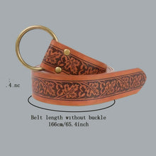 Load image into Gallery viewer, Medieval PU Leather O-Ring Belt 65.4" – Renaissance Knight, LARP, Viking