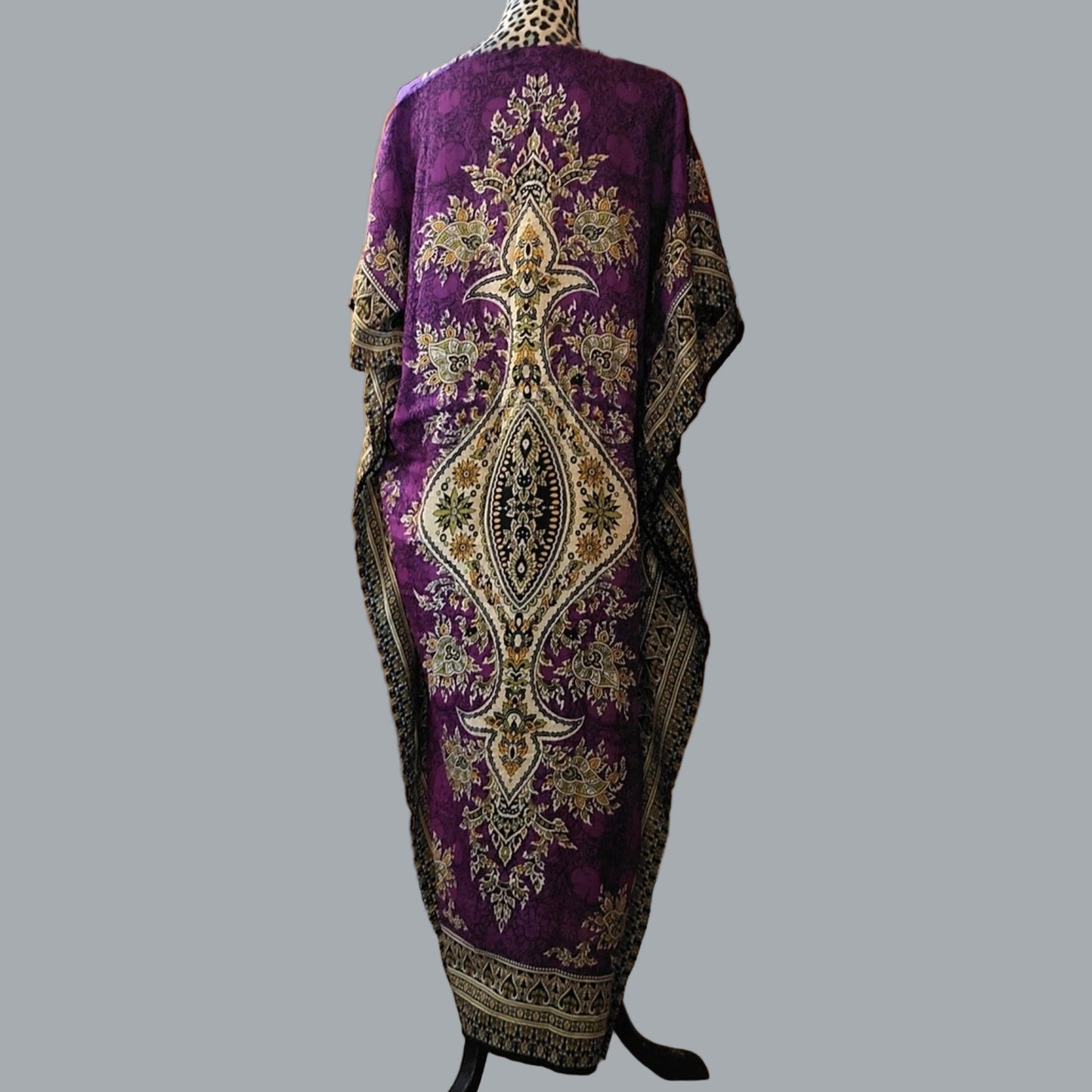 Women Long Kaftan Women One Size Maxi Dress Beach Caftan Poncho Purple