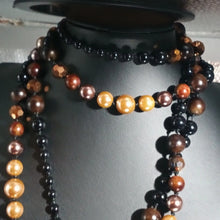 Load image into Gallery viewer, 94" Pearlized Brown Infinity Strand Necklace – Extra Long Layering Bead Strand