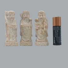 Load image into Gallery viewer, Set of 3 Resin Fu Lu Shou Chinese Immortal Figurines Faux Stone 3.5"