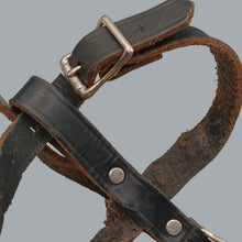Load image into Gallery viewer, Vintage Vented Black Leather Dog Muzzle with Buckle Straps