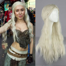 Load image into Gallery viewer, Blonde Long Wig Synthetic Anime Movie Cosplay Golden Hair length 26"