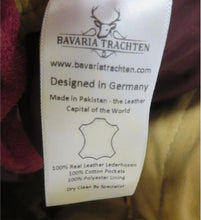 Load image into Gallery viewer, NWT Bavaria Trachten Red Leather Lederhosen Women’s 16 EU 48 Oktoberfest