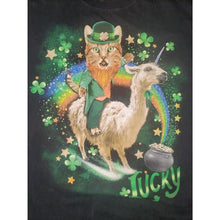 Load image into Gallery viewer, Funny Cat Leprechaun T-Shirt 2XL St. Patrick’s Day Llama Unicorn Lucky Tee