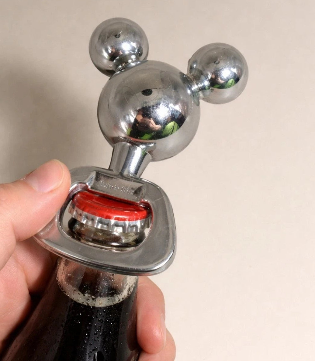 Mouse Head Bottle Opener Chrome Bar Tool 3.5"