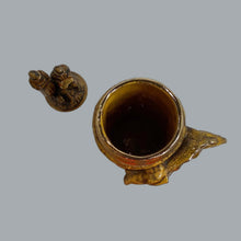 Load image into Gallery viewer, Vntg 1979 Ceramic Gloss Beer Stein Warrior Graphics & Dragon Handle Chip On Tail