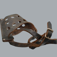 Load image into Gallery viewer, Vintage Vented Black Leather Dog Muzzle with Buckle Straps