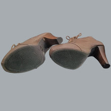 Load image into Gallery viewer, Charlotte Russe Taupe Lace-Up Platform Ankle Booties Side Zip Sz 10