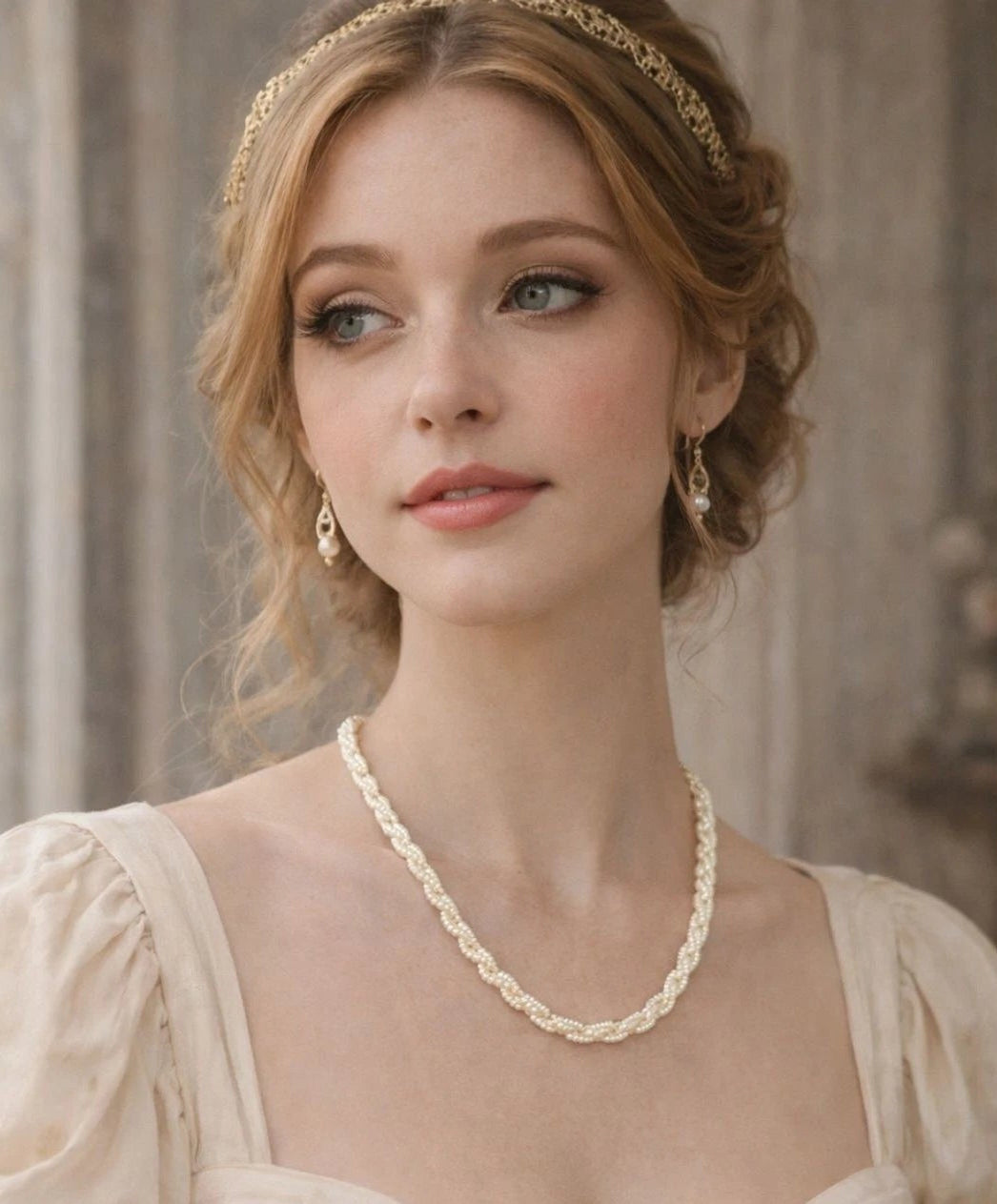 Tiny Pearl Seed Bead Rope Necklace Goldtone Clasp Bridal Vintage Style