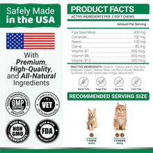 Load image into Gallery viewer, 100% Natural Flea and Tick Prevention Chewable Pills for Cats, Made In USA