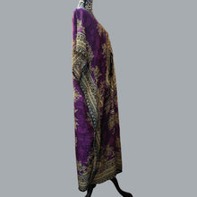 Load image into Gallery viewer, Women Long Kaftan Women One Size Maxi Dress Beach Caftan Poncho Purple