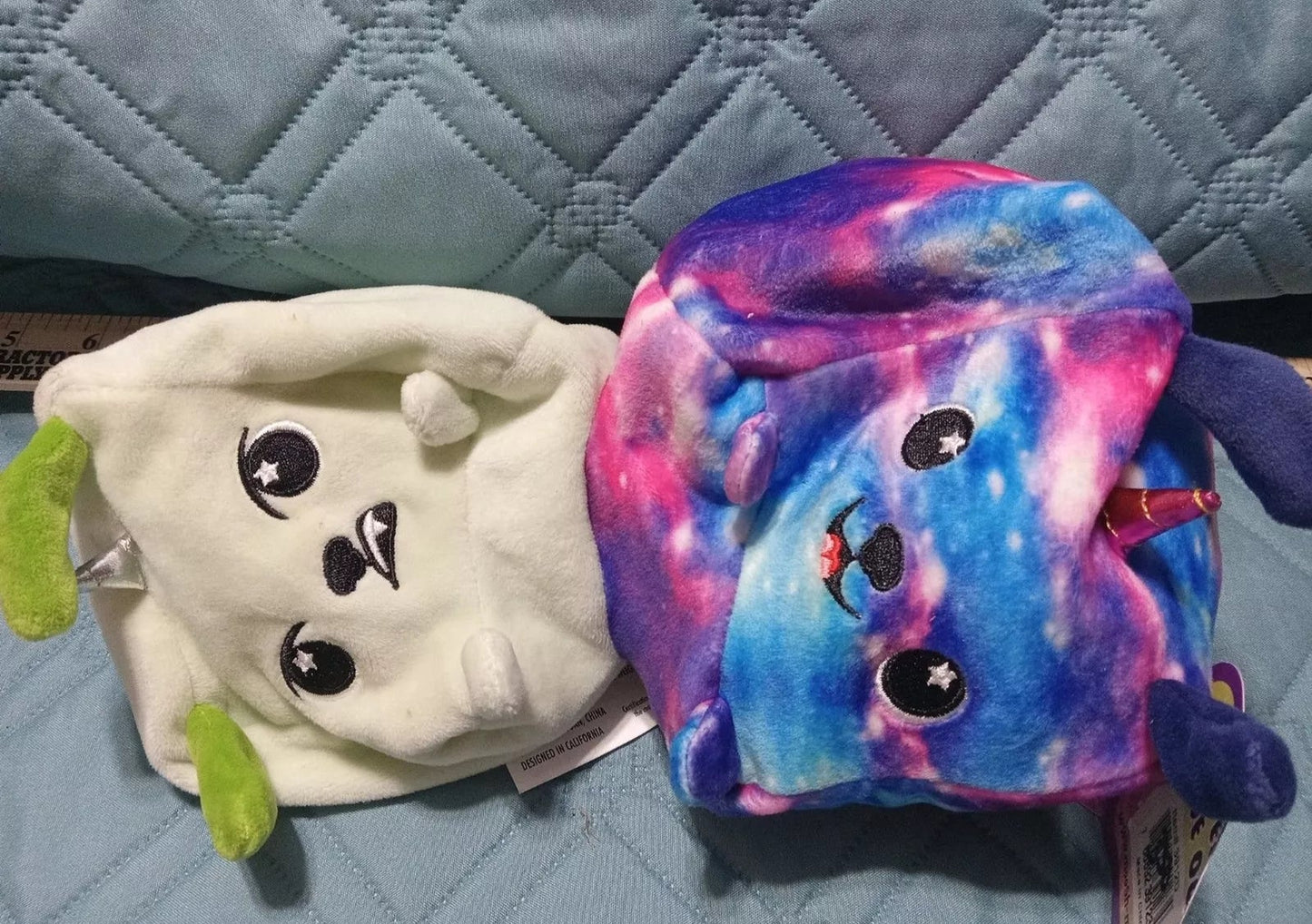 Moosh Moosh Plush Squared2 DREAM Blue Stars Flip'em Inside Out 4” Cute Soft