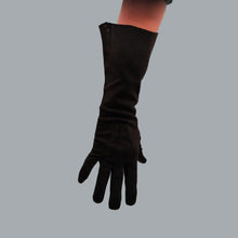 Load image into Gallery viewer, Vintage Brown Italian Cotton Dress Gloves 12" Opera Length Made in Italy