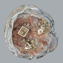 Load image into Gallery viewer, Handcrafted Agate Geode Diorama with Pewter Miner Figures