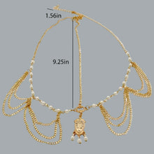 Load image into Gallery viewer, Dainty Women Head Chain Golden Crystal Bridal Head Chain Headpiece For Women