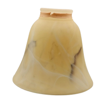 Load image into Gallery viewer, 4 Vintage Amber Alabaster Slag Glass Lamp Shades – Bell Vanity Light Set