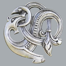 Load image into Gallery viewer, Vintage Viking Dragon Brooch Amulet Pattern With Holiday Jewelry Gift