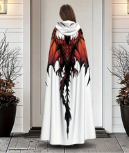 Load image into Gallery viewer, Dragon Cape Adjustable Hooded cloak Red/Black Dragon Wings Lightweight Fabric