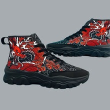 Load image into Gallery viewer, Dragon Pattern High Top Sneakers for Men - Non-Slip, Soft Sole Shoes 6.5 / Black
