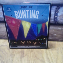 Load image into Gallery viewer, Light Up Bunting, 8 Colorful Bunting Flags with LED Lights Inside