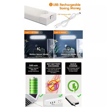 Load image into Gallery viewer, 1pc Motion Sensor Cabinet Light USB Rechargeable & Battery Powered 4.5" White
