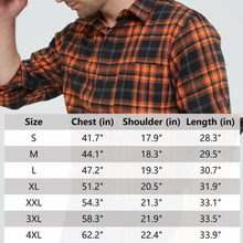 Load image into Gallery viewer, Flannel Shirts Long Sleeve Button Down Shirt Lightweight Plaid Brushed Casual 3X