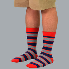 Load image into Gallery viewer, Mens Fashion Colorful Novelty Cotton Socks Men Colorblock Stripe 5 Pairs 10-13