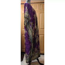 Load image into Gallery viewer, Women Long Kaftan Women One Size Maxi Dress Beach Caftan Poncho Purple
