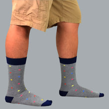 Load image into Gallery viewer, Mens Fashion Colorful Novelty Cotton Socks Men Colorblock Stripe 5 Pairs 10-13