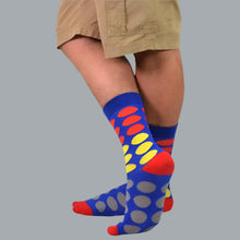 Load image into Gallery viewer, Mens Fashion Colorful Novelty Cotton Socks Men Colorblock Stripe 5 Pairs 10-13