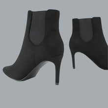 Load image into Gallery viewer, Black Suede Pointed Toe Stiletto High Heel Ankle Booties Size 6 B(M) US Kizzy-1