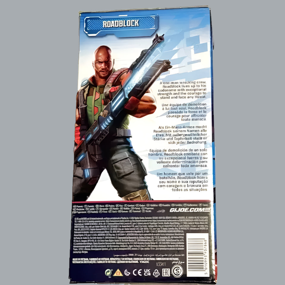 Hasbro GI Joe ROADBLOCK 9.5 Inch Action Figure with Rifle Distressed Packaging