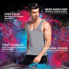 Load image into Gallery viewer, Slimming Body Shaper Vest Chest Compression Shirt Tank Top Undershirt 3X Gray