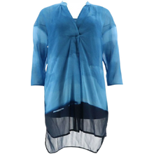 Load image into Gallery viewer, Halston Horizon Ombre' Print Woven Tunic Knit Tank Women's Medium