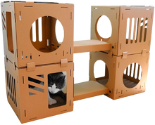 Load image into Gallery viewer, Midlee Cardboard Cat Climbing House Furniture- 2 Tower w/Scratching Pads