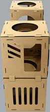 Load image into Gallery viewer, Midlee Cardboard Cat Climbing House Furniture- 2 Tower w/Scratching Pads