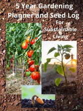 Load image into Gallery viewer, 5 Year Garden Planner and Seed Log for Sustainable Living: A Start To Finish Gardening Journal Hardcover – Large Print