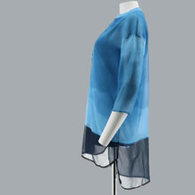 Load image into Gallery viewer, Halston Horizon Ombre' Print Woven Tunic Knit Tank Women's Medium