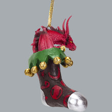 Load image into Gallery viewer, Dragon in Stocking Christmas Ornament