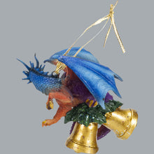 Load image into Gallery viewer, Dragon with Bells Hanging Christmas Ornament with Ribbon