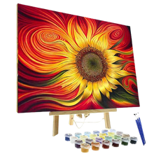 Load image into Gallery viewer, Acrylic Sunflower Spiral - DIY Painting By Numbers Kit 16"x20"