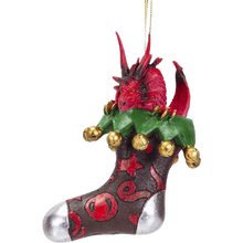 Load image into Gallery viewer, Dragon in Stocking Christmas Ornament