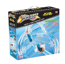 Load image into Gallery viewer, ZOOM TUBES CAR TRAX, 25-Pc RC Car Trax Set with 1 Blue Racer and Over 12ft of Tubes   Distressed Packaging