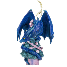 Load image into Gallery viewer, Blue Dragon on Christmas Tree Ornament