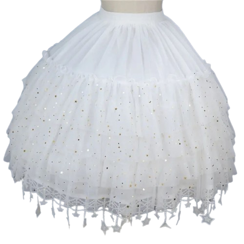 Sequin Tulle Skirt - Perfect for Weddings, Cosplay, and Dress Up White OSFM