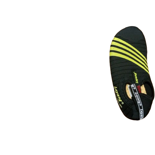 Adult Water Sport Shoes Beach Quick-Dry Barefoot Aqua Socks Black Yellow 6.5-7.5