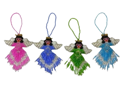 ANGEL SEED BEAD ORNAMENT Hand beaded in Guatemala 1 Random Angel