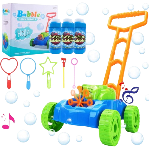 Automatic Bubble Mower Outdoor Toddler Toys for Backyard with Music, Baby Walker