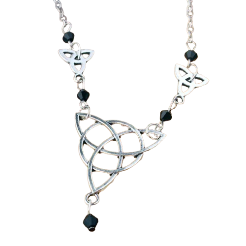 Gothic Irish Knot Head Piece Crystal Magic Wizard Rune Symbol Hair Access Black